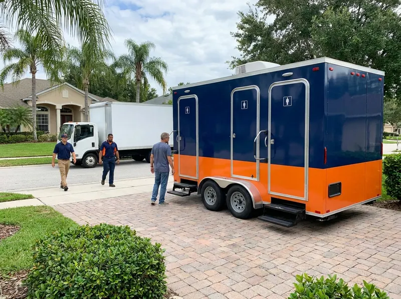 Four-Station Restroom Trailer Rental in Orlando, FL