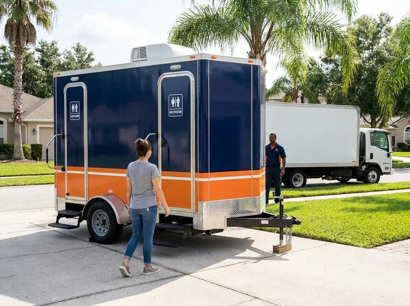 Two-Station Restroom Trailer Rental in Orlando, FL